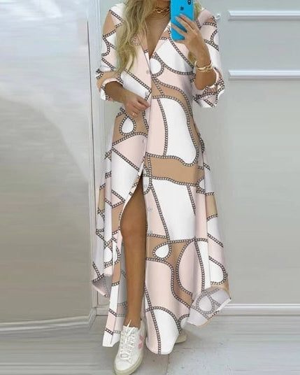 Vestido Camisa Sexy de Gola Polo